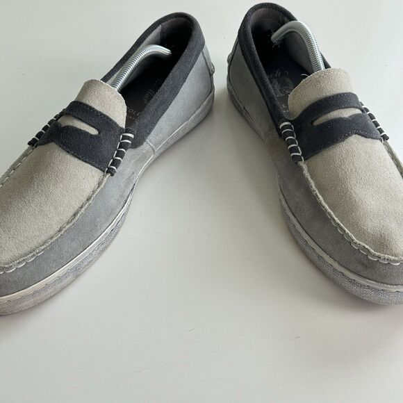 Cole Haan Grand OS Mens Pinch Weekender Penny Loafer Shoes Gray Blue Suede 12M - Picture 9 of 15